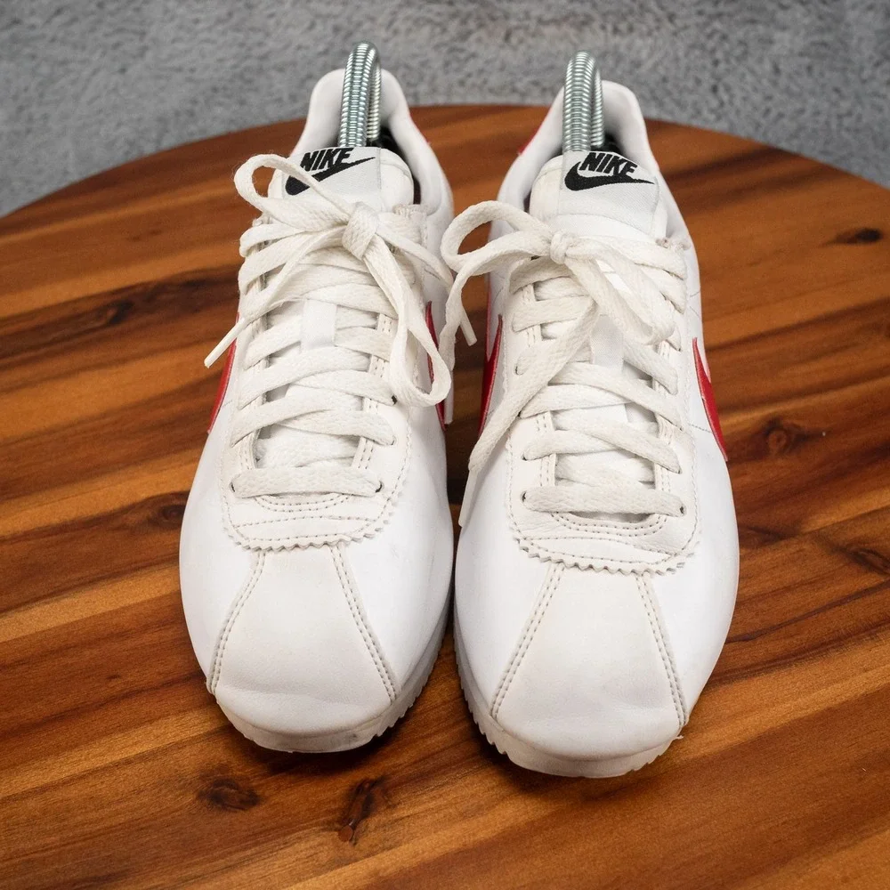 Nike Classic Cortez Forrest Gump Sneakers Women Size 8 White Leather 807471-103